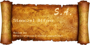 Stenczel Alfonz névjegykártya